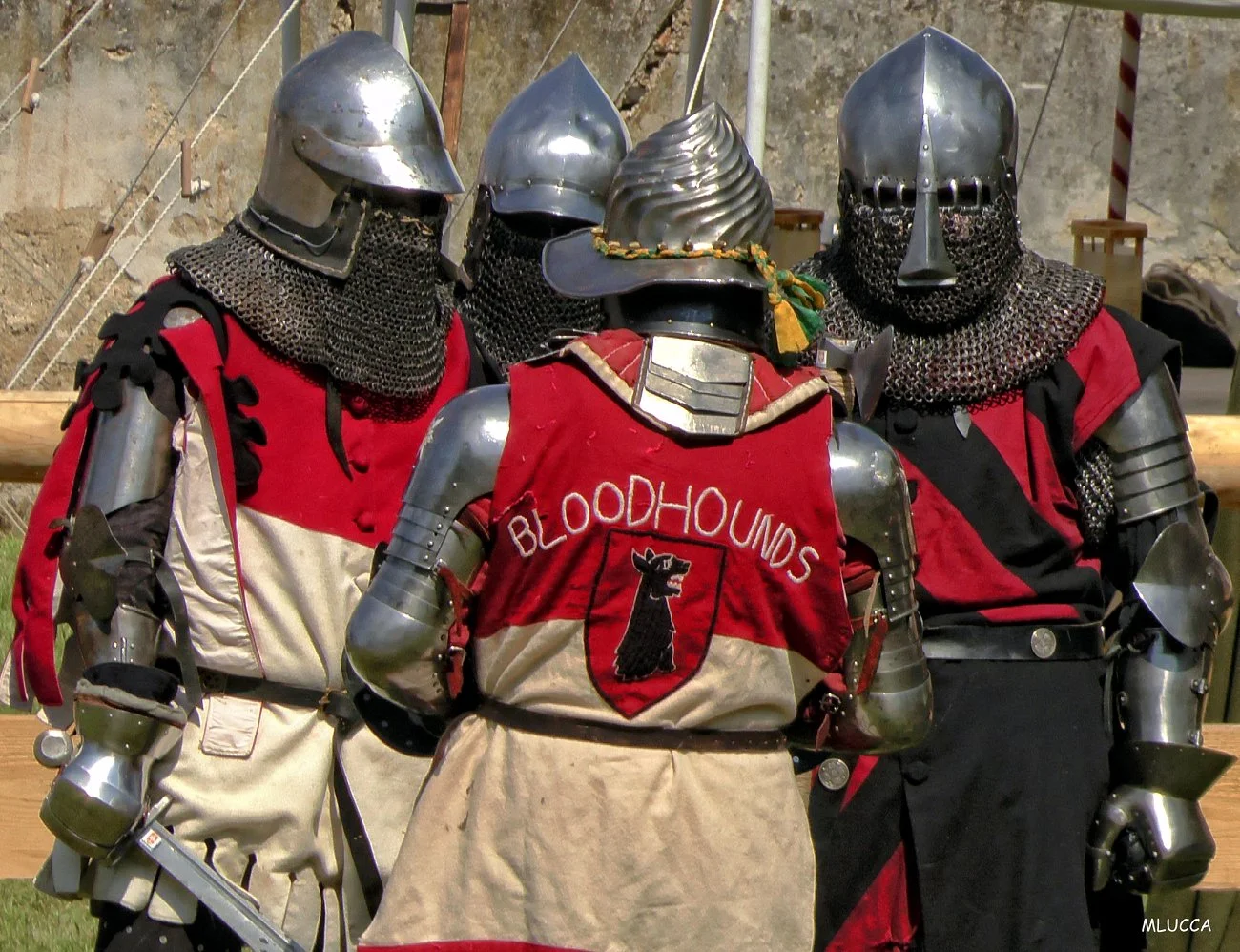 a group of people wearing armor