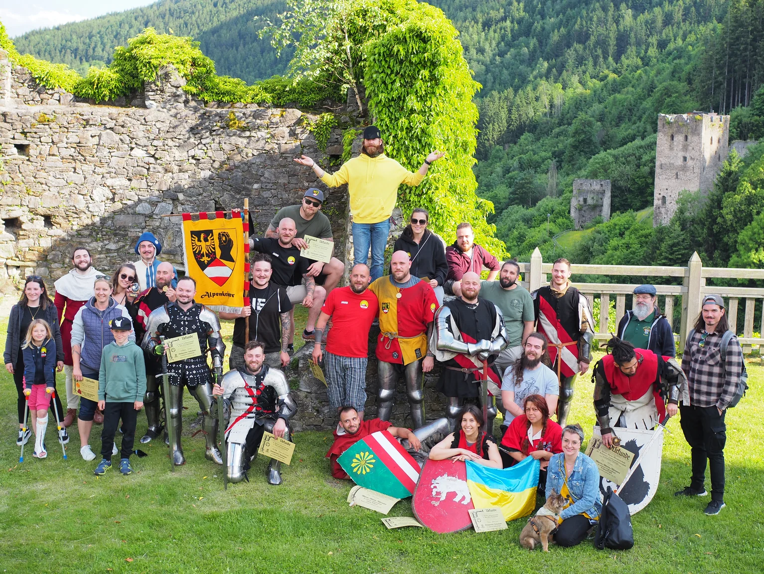 a group of people posing for a photo